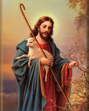  jesus Painting - Jesus and lamb